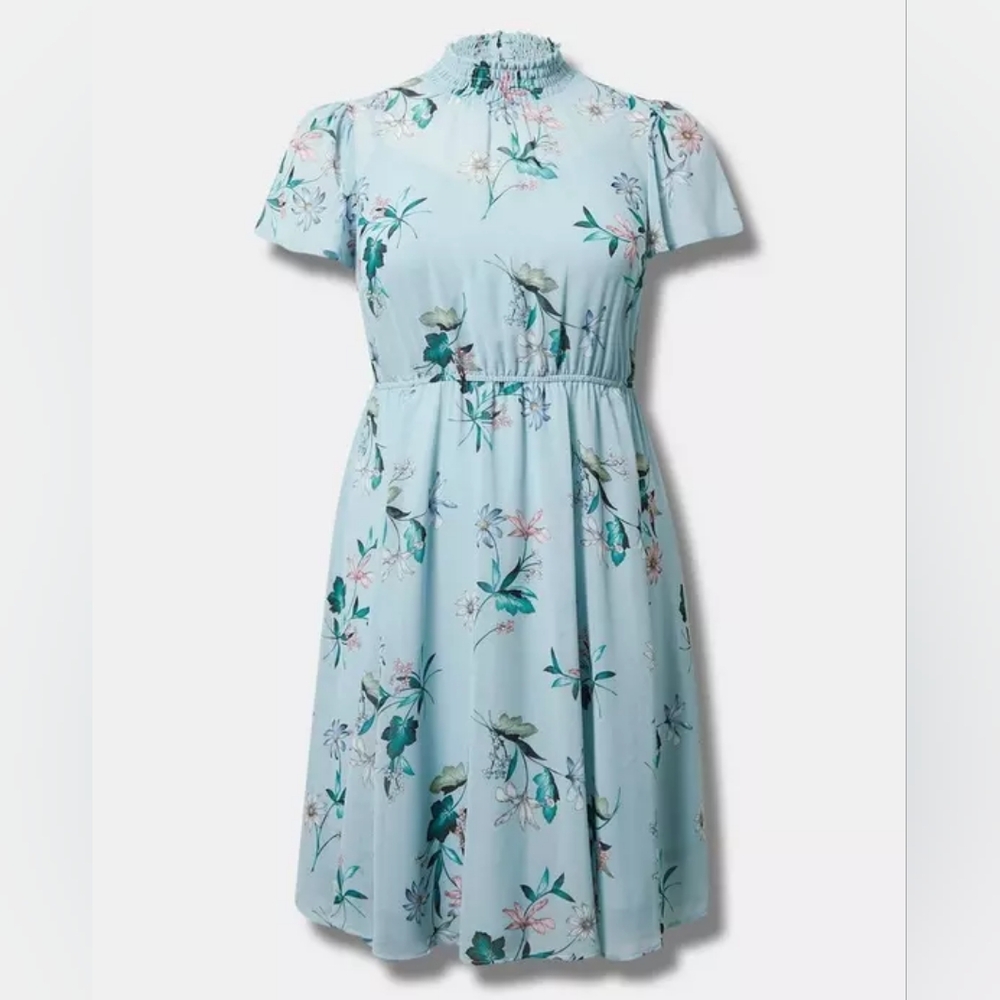 Torrid Floral Chiffon Smocked Dress